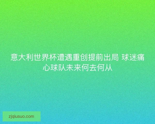 意大利世界杯遭遇重创提前出局 球迷痛心球队未来何去何从